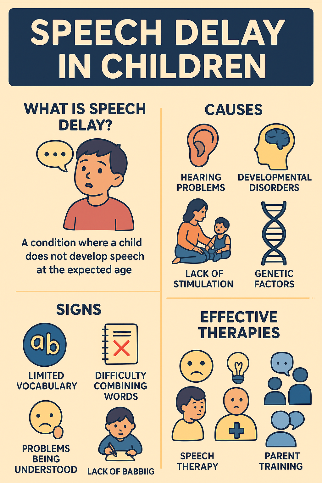 Infographics for Speech Delay in Children - Speech Therapy Uganda